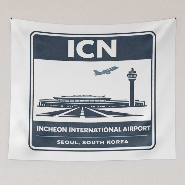 Item preview, ICN Incheon Airport Sticker Magnet Seoul South Korea Aviation Design designed and sold by CLOUTKULT.