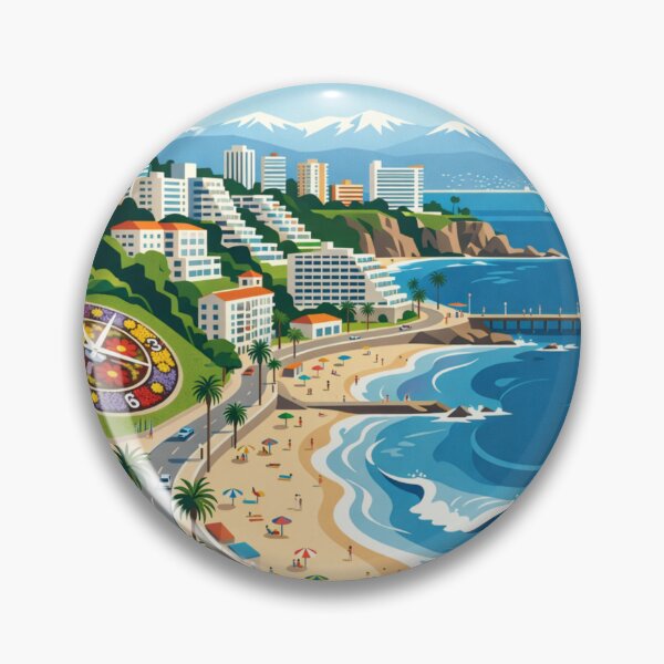 Item preview, Viña del Mar Chile Vintage Retro Travel Poster Art designed and sold by ElartedeNoel.