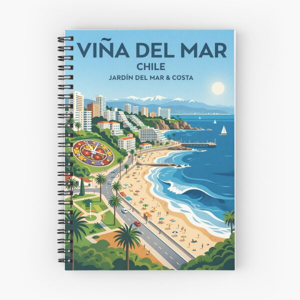 Item preview, Viña del Mar Chile Vintage Retro Travel Poster Art designed and sold by ElartedeNoel.