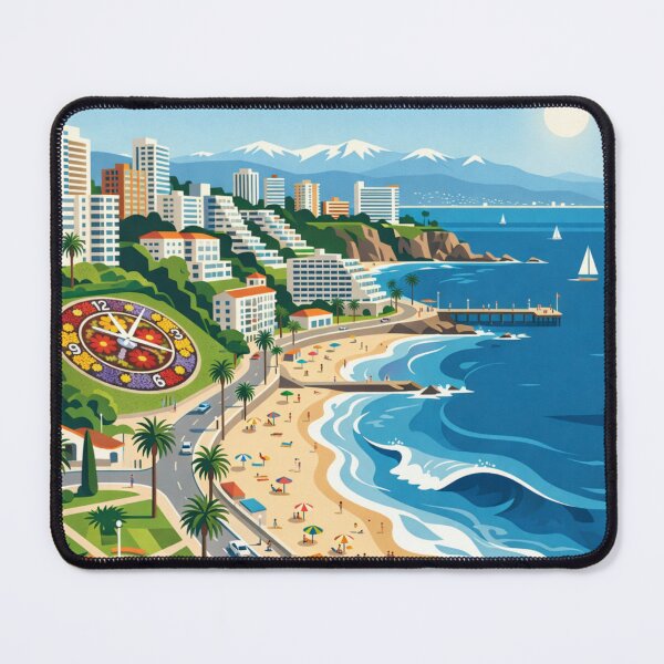 Item preview, Viña del Mar Chile Vintage Retro Travel Poster Art designed and sold by ElartedeNoel.