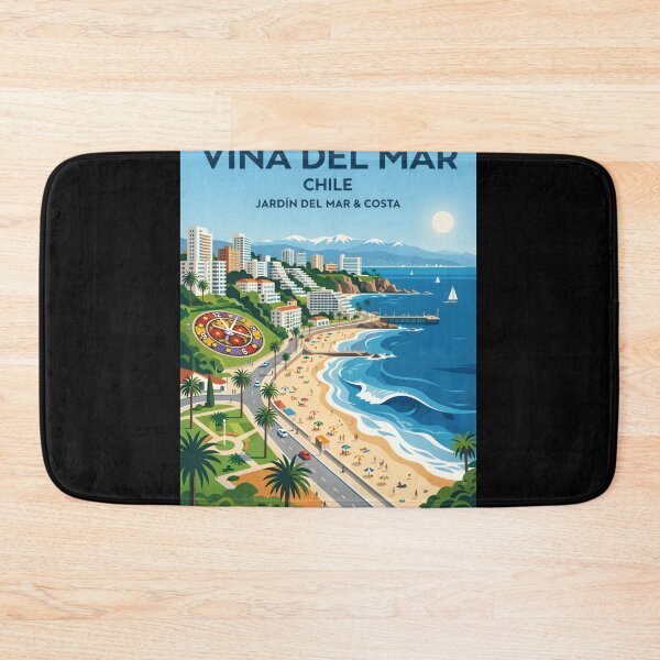 Item preview, Viña del Mar Chile Vintage Retro Travel Poster Art designed and sold by ElartedeNoel.