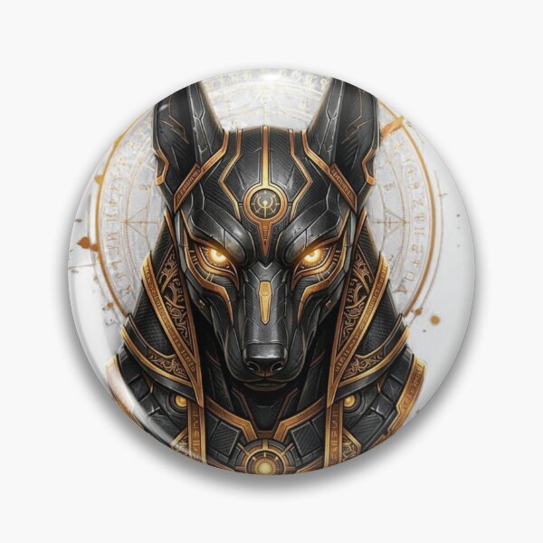 Item preview, Cyber Anubis - Golden Mechanical Egyptian God Illustration designed and sold by Remix Vision.