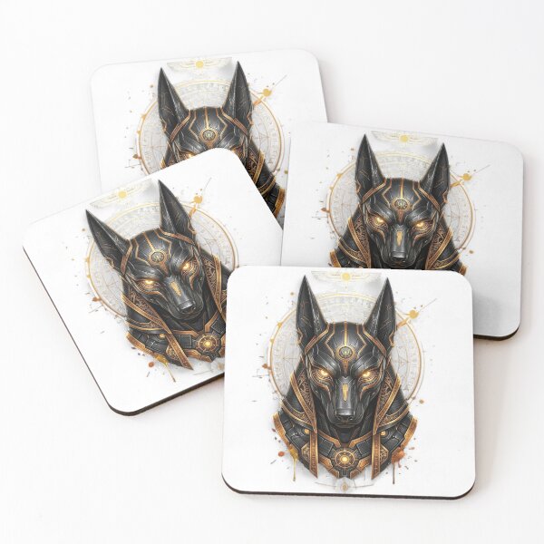 Item preview, Cyber Anubis - Golden Mechanical Egyptian God Illustration designed and sold by Remix Vision.