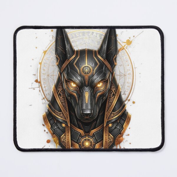Item preview, Cyber Anubis - Golden Mechanical Egyptian God Illustration designed and sold by Remix Vision.