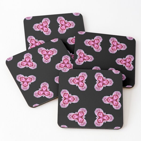 Item preview, Pink Floral Pattern on Black - Modern Botanical Repeat designed and sold by SilentBloomLab.