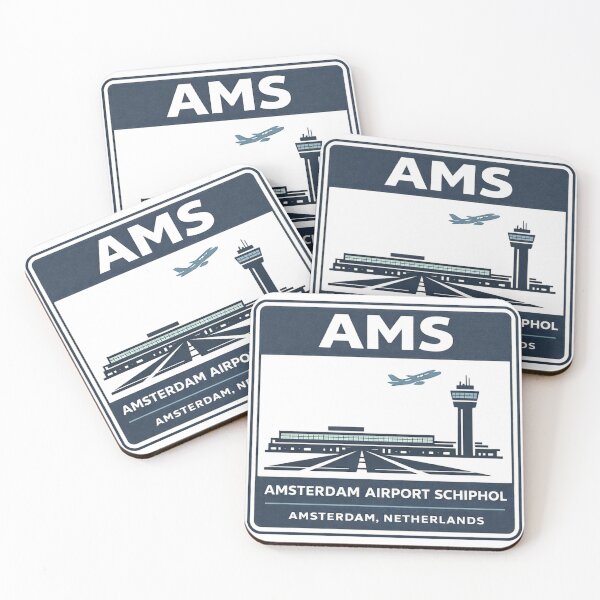 Item preview, AMS Amsterdam Airport Schiphol Sticker Magnet Netherlands Aviation Design designed and sold by CLOUTKULT.