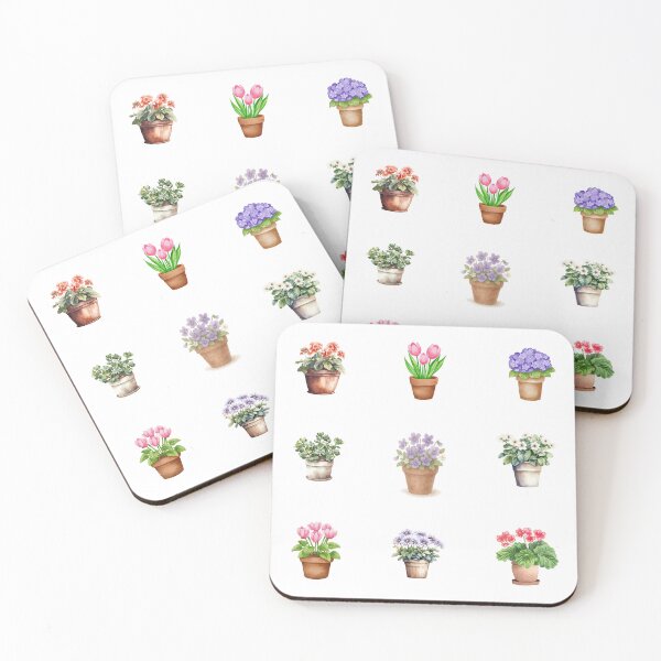 Item preview, Flores de acuarela en macetas designed and sold by silviaol.