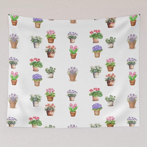 Item preview, Watercolor Flowers in the Pots  designed and sold by silviaol.