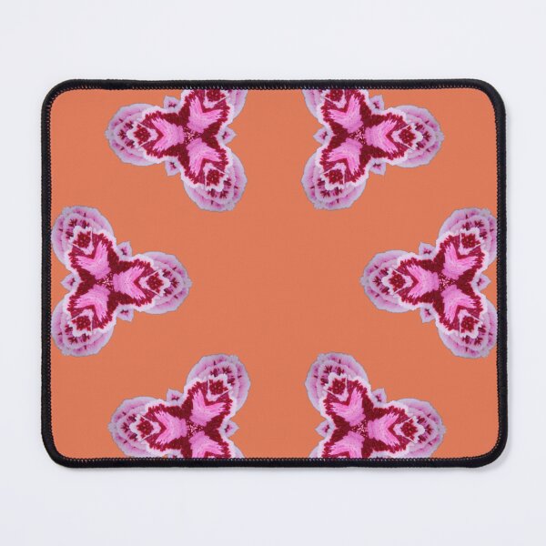 Item preview, Pink Floral Pattern on Orange - Bold Botanical Aesthetic designed and sold by SilentBloomLab.