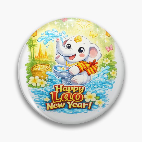 Item preview, Happy Lao New Year – Cute White Elephant Pi Mai Lao Shirt designed and sold by AC Artwear.