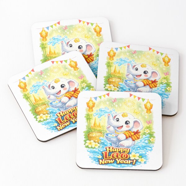 Item preview, Happy Lao New Year – Cute White Elephant Pi Mai Lao Shirt designed and sold by AC Artwear.