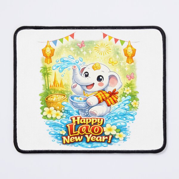 Item preview, Happy Lao New Year – Cute White Elephant Pi Mai Lao Shirt designed and sold by AC Artwear.