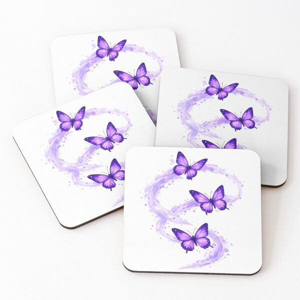 Item preview, Purple Watercolor Butterfly Trio Elegant Boho Nature Lover designed and sold by JessArty ⭐⭐⭐⭐⭐.