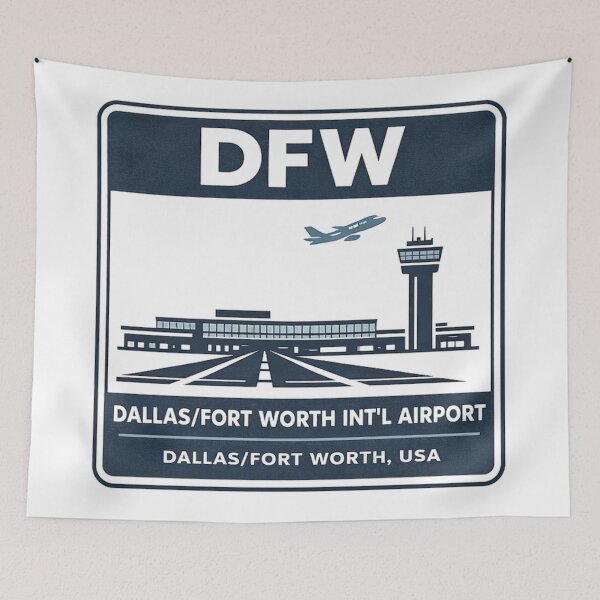 Item preview, DFW Dallas Fort Worth Airport Sticker Magnet Texas Aviation Design designed and sold by CLOUTKULT.