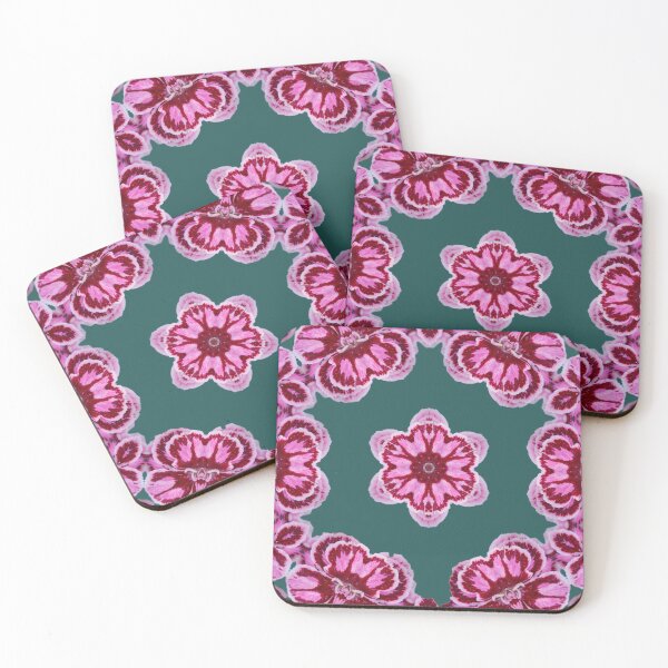 Item preview, Pink Floral Mandala on Green - Botanical Pattern Aesthetic designed and sold by SilentBloomLab.