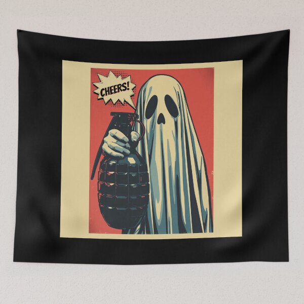 Item preview, Cheers Ghost - Retro Comic Hand Grenade Pop Art designed and sold by OURART15.