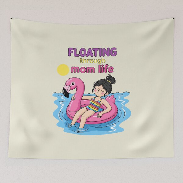 Item preview, Floating Through Mom Life – Funny Flamingo Pool Mom Design designed and sold by Sea Gem.