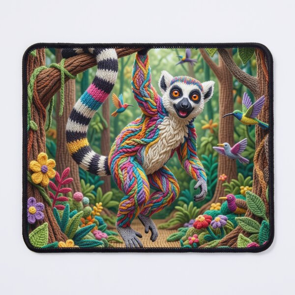 Item preview, Yarn Ring-Tailed Lemur Swings from Yarn Branch designed and sold by Tridentulus.