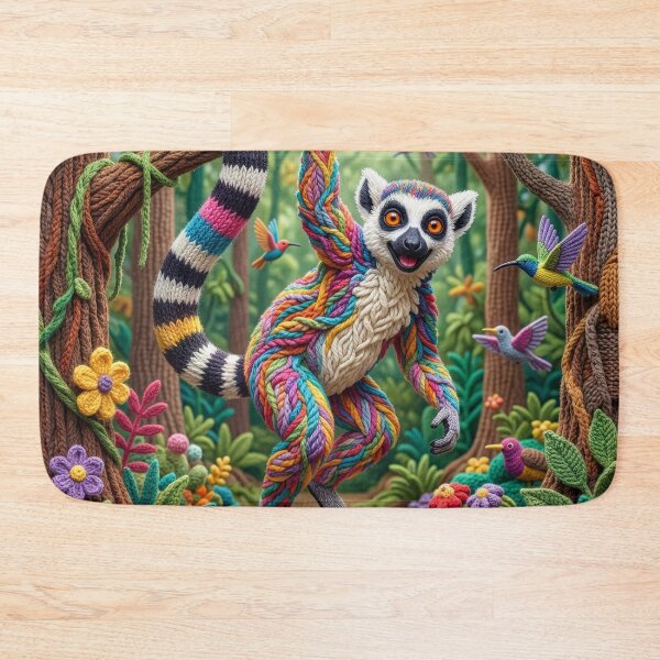 Item preview, Yarn Ring-Tailed Lemur Swings from Yarn Branch designed and sold by Tridentulus.