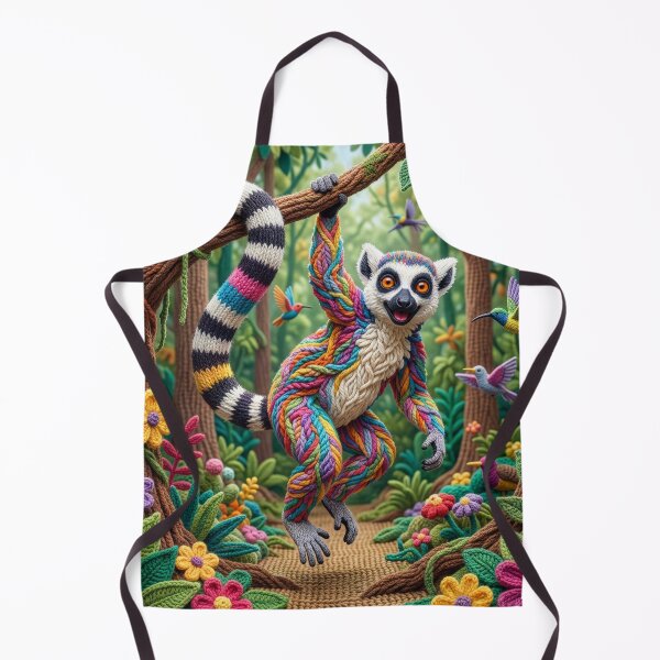 Item preview, Yarn Ring-Tailed Lemur Swings from Yarn Branch designed and sold by Tridentulus.