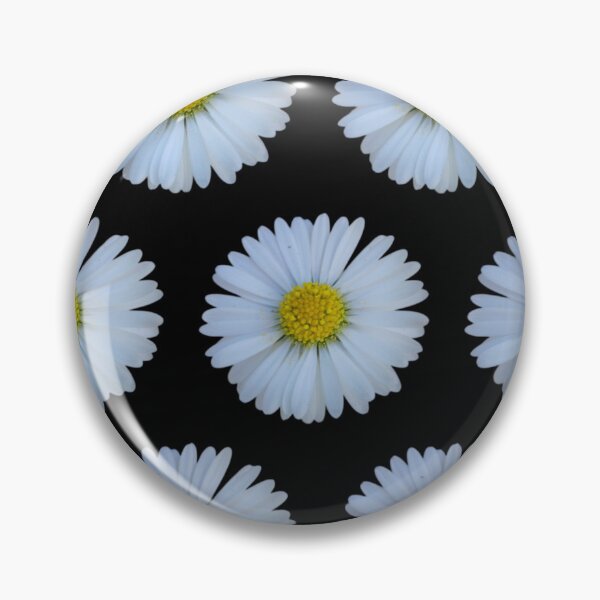 Item preview, Daisy Pattern on Black - Bold Floral Contrast designed and sold by SilentBloomLab.
