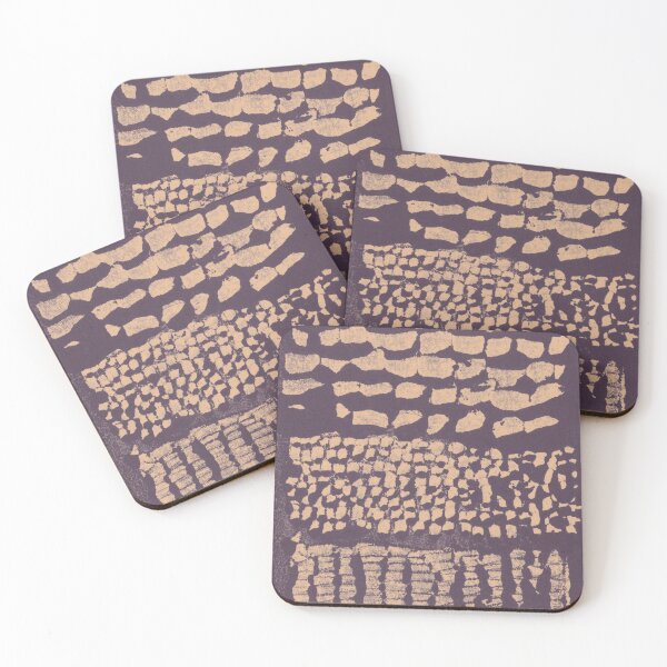 Item preview, Three Grains Textured Monoprint - Fig + Melon designed and sold by Irene Estelle.