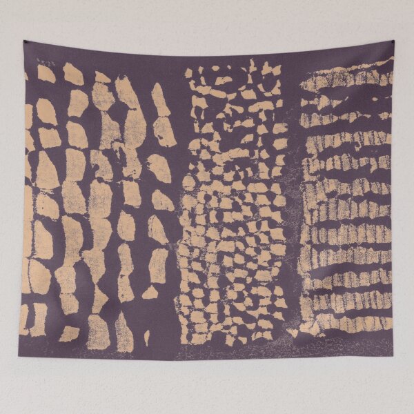 Item preview, Three Grains Textured Monoprint - Fig + Melon designed and sold by Irene Estelle.