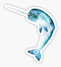 Narwhal, Cyan Sticker