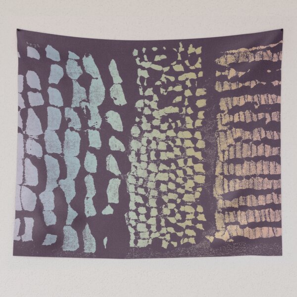 Item preview, Three Grains Textured Monoprint - Fig + Rainbow Sorbet designed and sold by Irene Estelle.