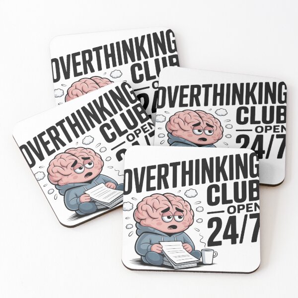 Item preview, Overthinking Club Open 24/7 – Funny Anxiety Humor designed and sold by DreamLayerStudio.
