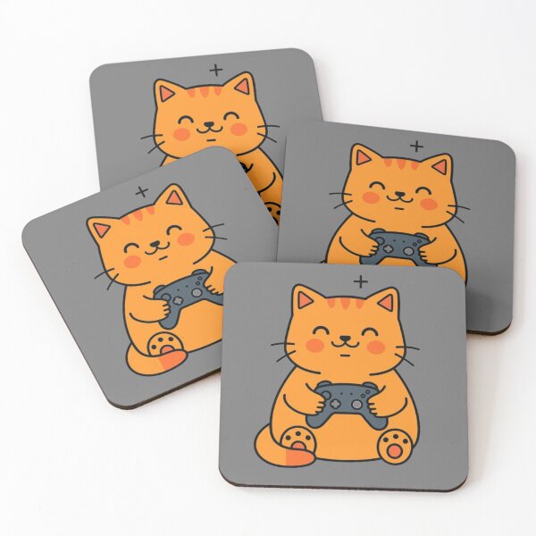 Item preview, Cute Gamer Cat – Funny Cat Playing Video Games designed and sold by DreamLayerStudio.