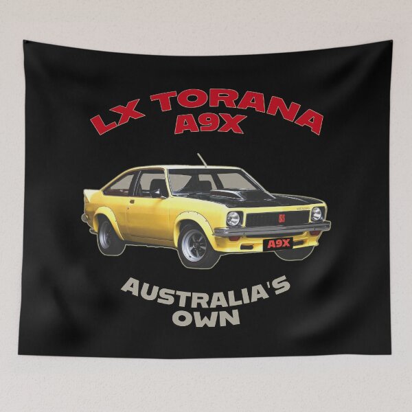 Item preview, LX Torana A9X Hatchback Yellow Australian Muscle Car Art, Holden Torana A9X Classic Car Illustration, Bathurst Legend Vintage Aussie Performance Car Artwork Clean Design designed and sold by Michael van der Hoorn.