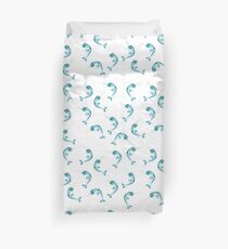 Narwhal, Cyan Duvet Cover