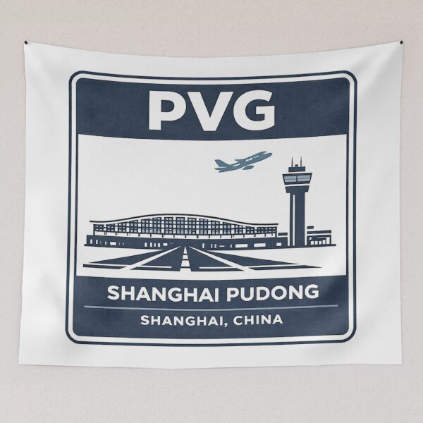Item preview, PVG Shanghai Pudong Airport Sticker Magnet China Aviation Design designed and sold by CLOUTKULT.