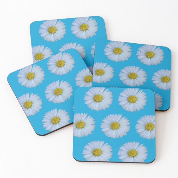 Item preview, Daisy Pattern on Blue - Fresh Floral Aesthetic designed and sold by SilentBloomLab.