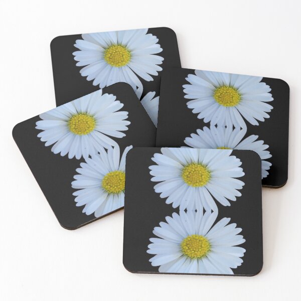 Item preview, Daisy Duo on Black - Minimal Floral Contrast designed and sold by SilentBloomLab.