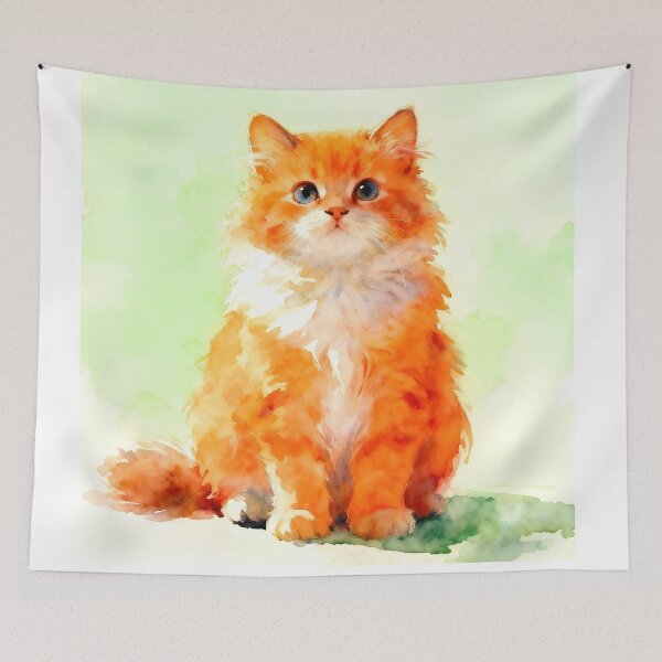Item preview, Kitteh in Orange designed and sold by Shelley Loewnau-Jones Studio.