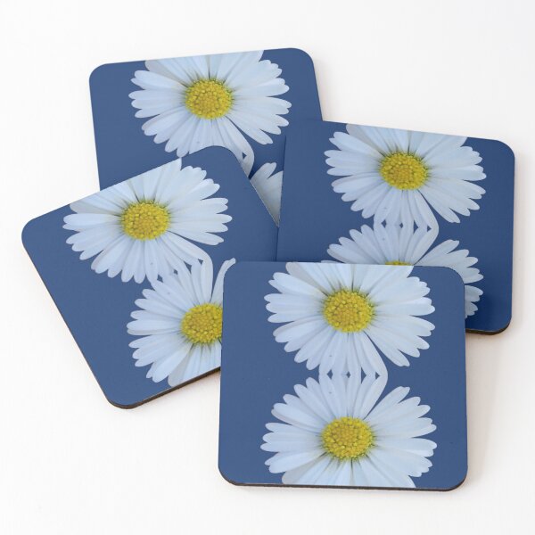Item preview, Daisy Duo on Blue - Minimal Botanical Composition designed and sold by SilentBloomLab.