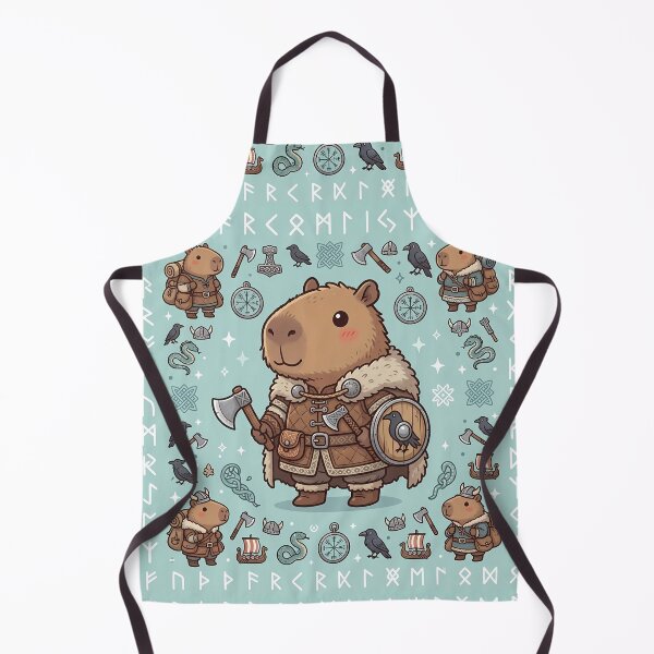 Item preview, Viking Capybara - Cute Nordic Warrior with Runes designed and sold by JohnWar.