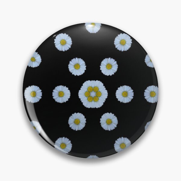 Item preview, Minimal Daisy Pattern on Black - Clean Botanical Design designed and sold by SilentBloomLab.
