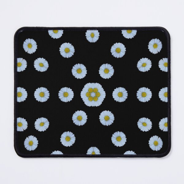 Item preview, Minimal Daisy Pattern on Black - Clean Botanical Design designed and sold by SilentBloomLab.