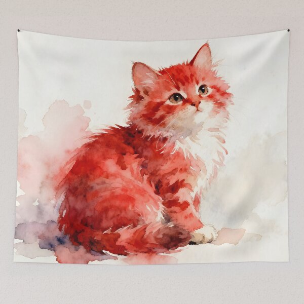 Item preview, Kitteh in Red designed and sold by Shelley Loewnau-Jones Studio.