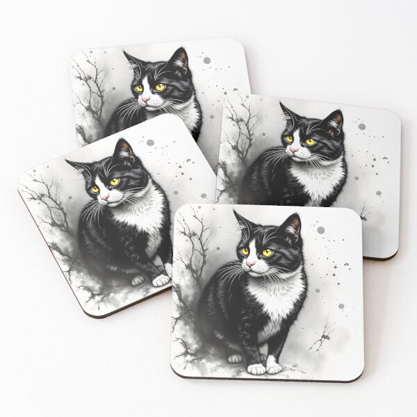 Item preview, Black and White Cat designed and sold by Shelley Loewnau-Jones Studio.
