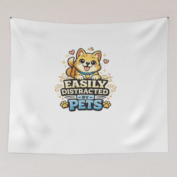 Item preview, Easily Distracted by Pets Funny Animal Lover Design designed and sold by StyleLap.
