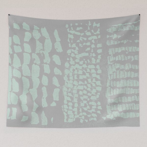 Item preview, Three Grains Textured Monoprint - Fog + Mint designed and sold by Irene Estelle.