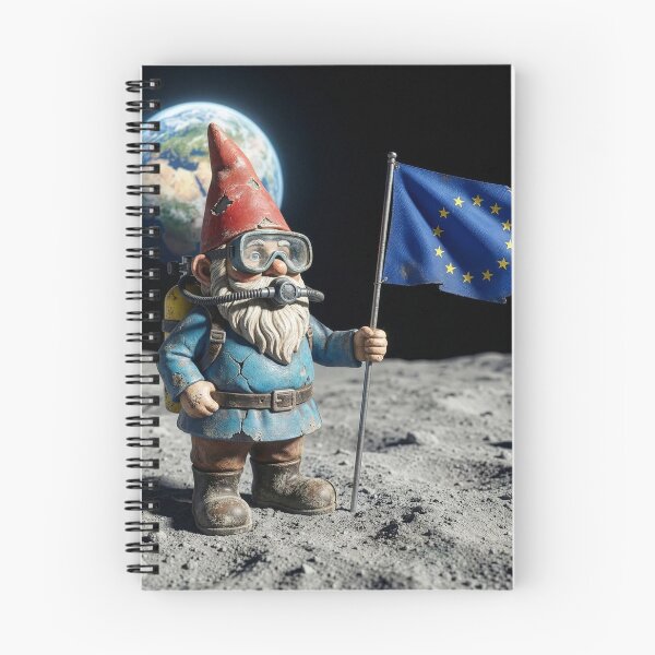 Item preview, Garden Gnome Plants European Union Flag on Moon designed and sold by Tridentulus.