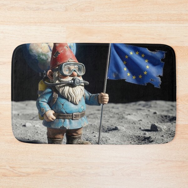 Item preview, Garden Gnome Plants European Union Flag on Moon designed and sold by Tridentulus.