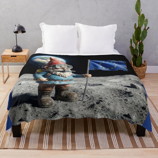 Item preview, Garden Gnome Plants European Union Flag on Moon designed and sold by Tridentulus.