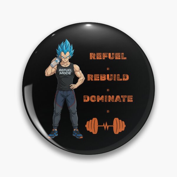 Item preview, Refuel Rebuild Dominate – Anime Gym Motivation Bodybuilding Workout Design designed and sold by Inner Flame Studio.