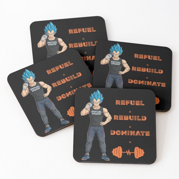 Item preview, Refuel Rebuild Dominate – Anime Gym Motivation Bodybuilding Workout Design designed and sold by Inner Flame Studio.